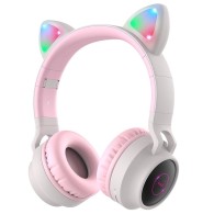 Безжични слушалки HOCO W27 Cat ear, Wireless, Bluetooth, Grey Pink