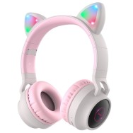 Безжични слушалки HOCO W27 Cat ear, Wireless, Bluetooth, Grey Pink