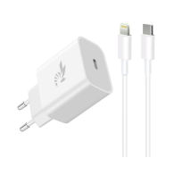 Зарядно BeePower BC-3, 20W, PD Lightning Кабел, White