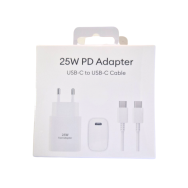 Зарядно fixGuard, USB-C , 25W, USB-C към USB-C кабел, White