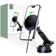Стойка за кола и зарядно Tech-Protect MM15W-V4, Magnetic Wireless Magsafe Dashboard, 15W, Черен
