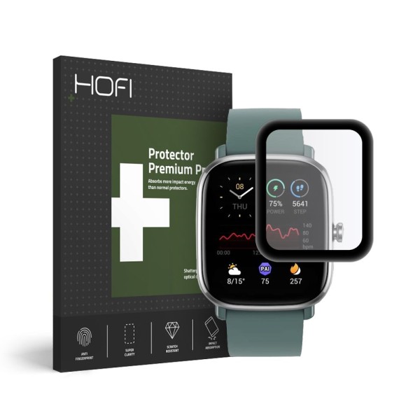 Стъклен протектор HOFI HYBRID GLASS за AMAZFIT GTS 2 MINI, Черен