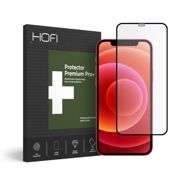 Стъклен протектор HOFI FULL PRO+ за IPHONE 12 MINI, Черен