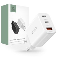 Зарядно Tech-Protect C30W, 3-Port, PD30W / QC3.0, White