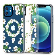Калъф Tech-Protect MaGood Magsafe За iPhone 12 / 12 Pro, White Daisy