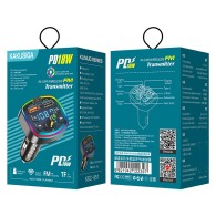 Зарядно за кола FM Трансмитер Kakusiga KSC-851, 2x USB + PD 18W, Bluetooth, RGB, Black