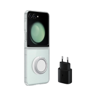 Комплект Samsung Starter Pack, Clear Gadget Case + 25W за Samsung Galaxy Z Flip 5, Clear