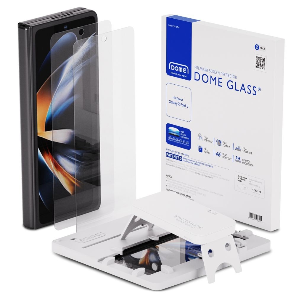 Стъклен протектор Whitestone Dome Glass UV, 2-Pack за Samsung Galaxy Z Fold 5, Clear