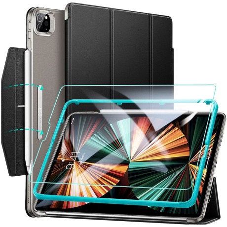 Калъф+ стъклен потректор ESR ASCEND TRIFOLD & TEMPERED GLASS за IPAD PRO 12.9 2021, Черен