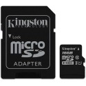 Карта памет Kingston 16GB microSDHC Class 10  80MB/s Read Card + SD Адаптер