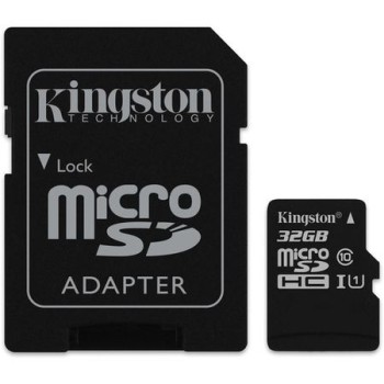 Карта памет Kingston 32GB microSDHC Class 10 80MB/s Read Card + SD Адаптер