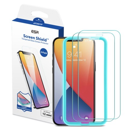 Стъклен протектор ESR SCREEN SHIELD 2-PACK за IPHONE 12 MINI, Прозрачен