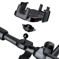 Стойка за телефон Dudao F7Pro за велосипед / мотоциклет, Поликарбонат/ABS, Ширина 46-100 мм, Черен