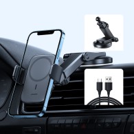 Безжично зарядно Joyroom JR-ZS295, Magnetic Wireless Magsafe, 15W, Dashboard, Черен