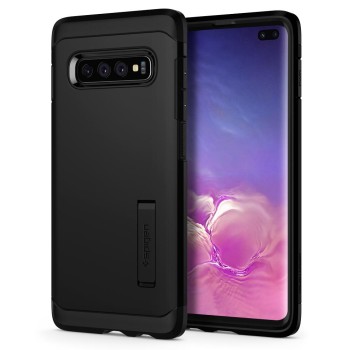 Spigen Tough Armor хибриден кейс с най-висока степен на защита Tech за Samsung Galaxy S10+ Plus, Black