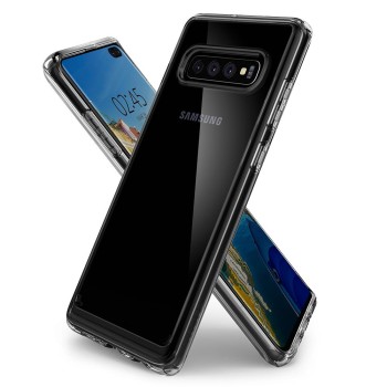 Spigen Ultra Hybrid хибриден кейс с най-висока степен на защита за Samsung  Galaxy S10+ Plus, Crystal Clear