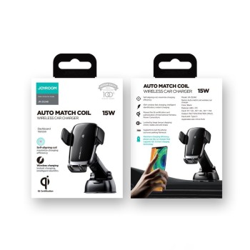 Поставка с безжично зареждане JOYROOM JR-ZS248 DASHBOARD CAR MOUNT, Черен