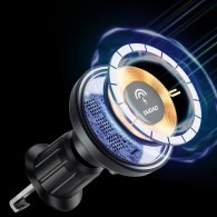 Безжично зарядно и стойка за кола Dudao F12 MAX, Magnetic Wireless Magsafe, 15W, Air Vent, Черен