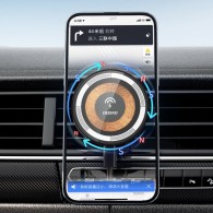 Безжично зарядно и стойка за кола Dudao F12 MAX, Magnetic Wireless Magsafe, 15W, Air Vent, Черен