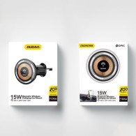 Безжично зарядно и стойка за кола Dudao F12 MAX, Magnetic Wireless Magsafe, 15W, Air Vent, Черен