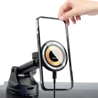 Безжично зарядно и стойка за кола Dudao F12 MAX cockpit, Magnetic Wireless Magsafe, 15W, Air Vent, Черен