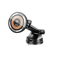 Безжично зарядно и стойка за кола Dudao F12 MAX cockpit, Magnetic Wireless Magsafe, 15W, Air Vent, Черен