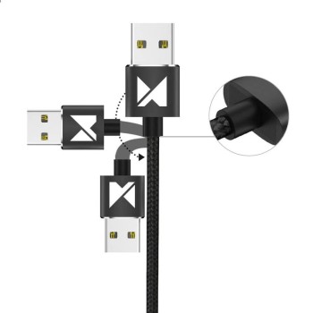 Wozinsky Magnetic кабел с магнитен накрайник с USB-C, MicroUSB и Lightning конектор