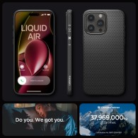 Калъф Spigen Liquid Air за iPhone 15 Pro Max, Matte Black