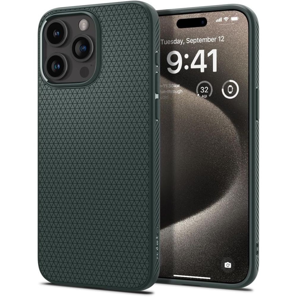 Калъф Spigen Liquia Air за iPhone 15 Pro Max, Abyss Green
