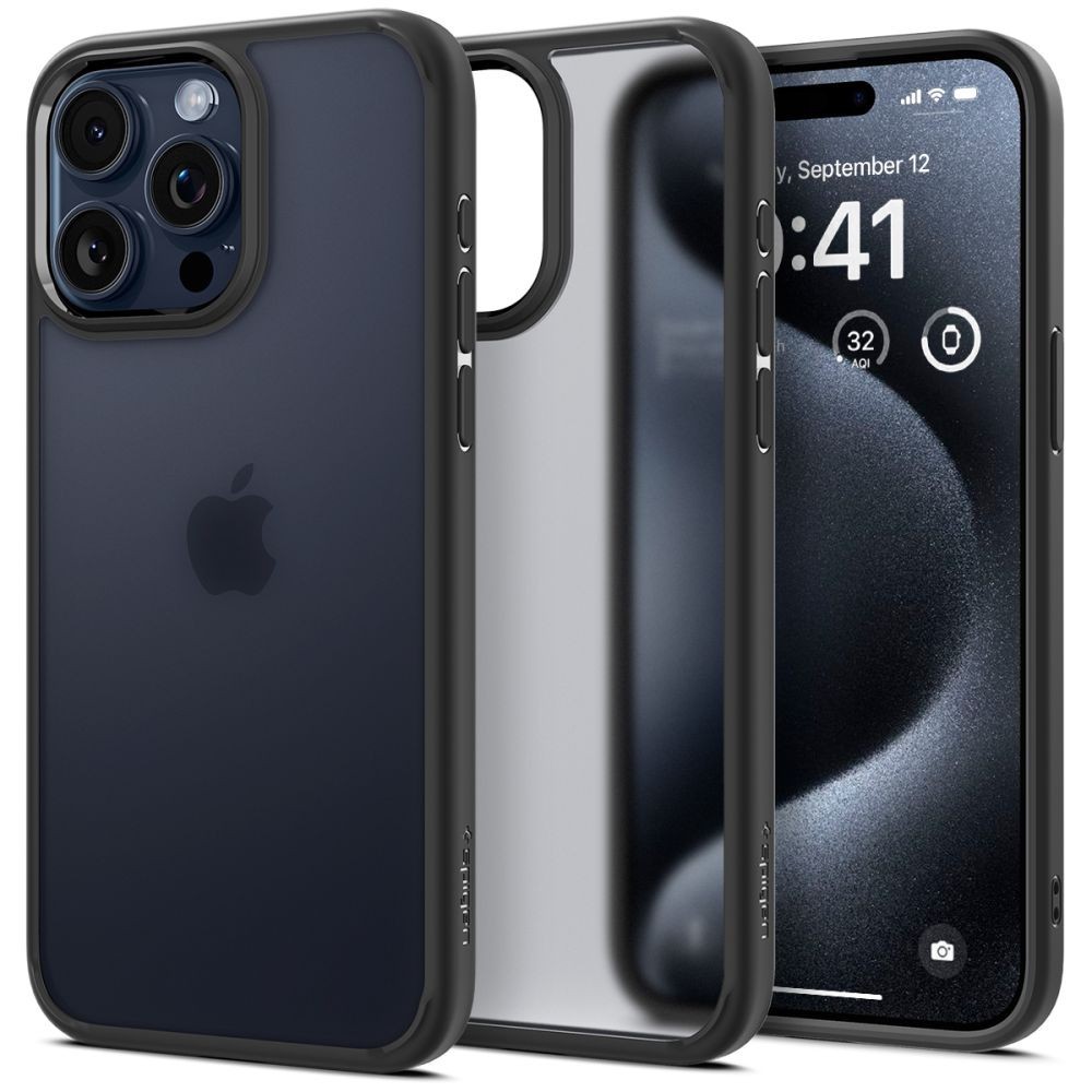Калъф Spigen Ultra Hybrid за iPhone 15 Pro Max, Frosted Black