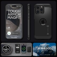 Калъф Spigen Tough Armor Mag Magsafe за iPhone 15 Pro Max, Black