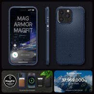 Калъф Spigen Mag Armor Magsafe за iPhone 15 Pro Max, Navy Blue