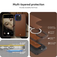 Калъф Spigen Cyrill Kajuk Mag Magsafe за iPhone 15 Pro, Saddle Brown