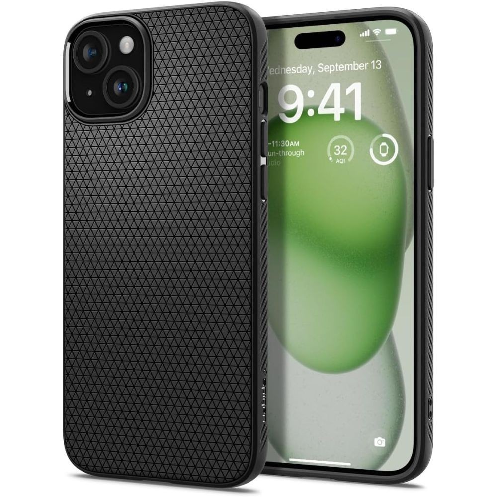 Калъф Spigen Liquid Air за iPhone 15 Plus, Matte Black