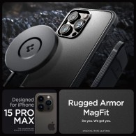 Калъф Spigen Rugged Armor Mag Magsafe за iPhone 15 Pro Max, Matte Black