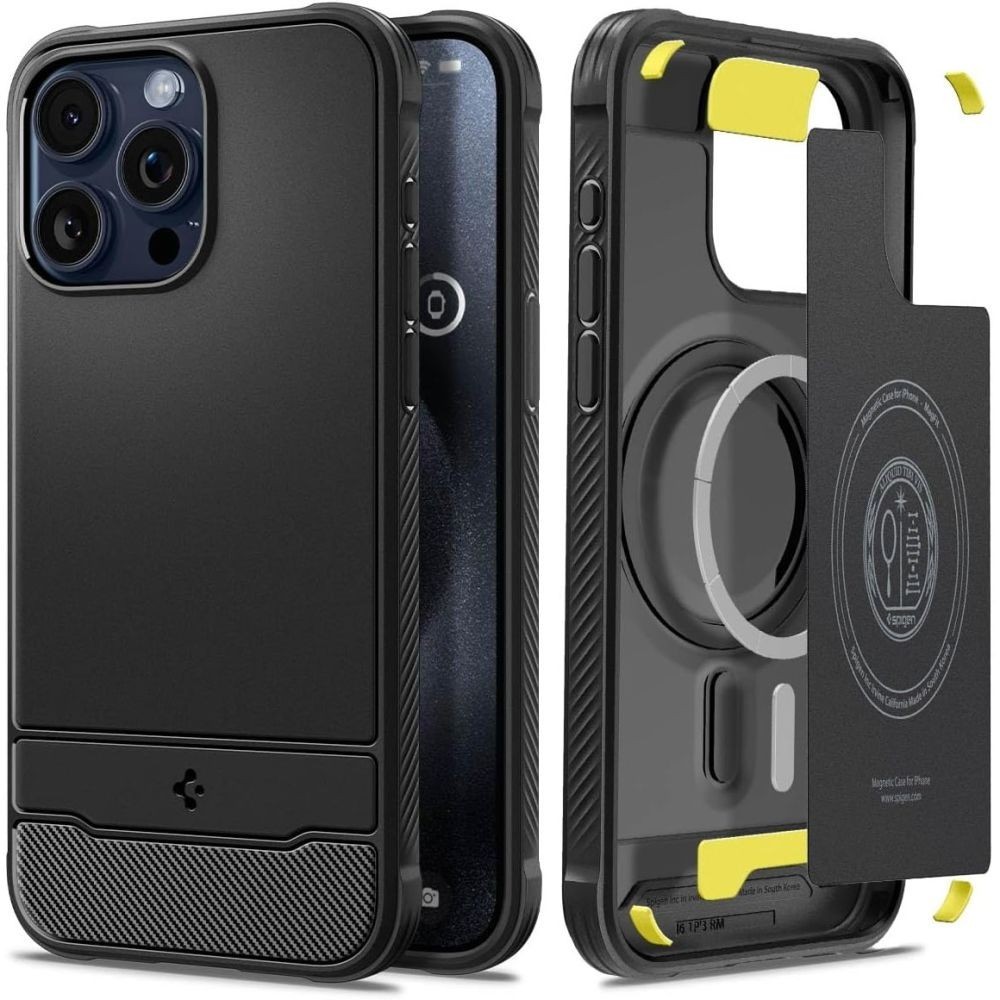 Калъф Spigen Rugged Armor Mag Magsafe за iPhone 15 Pro Max, Matte Black