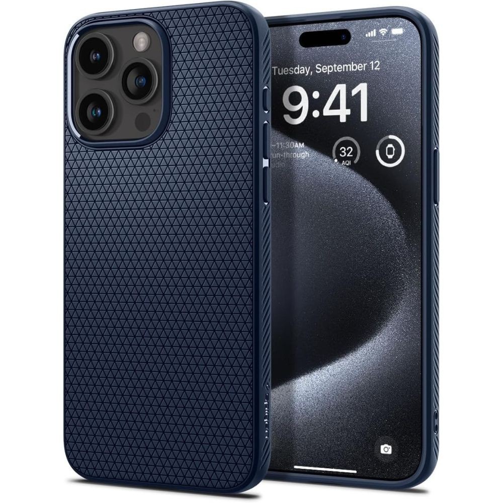Калъф Spigen Liquid Air за iPhone 15 Pro, Navy Blue