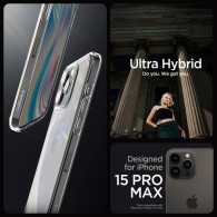 Калъф Spigen Ultra Hybrid за iPhone 15 Pro, Crystal Clear