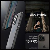 Калъф Spigen Ultra Hybrid за iPhone 15 Pro, Frosted Black