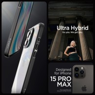 Калъф Spigen Ultra Hybrid за iPhone 15 Pro, Matte Black