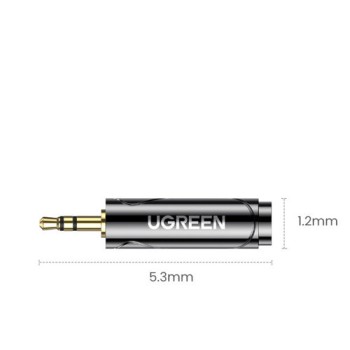 Аудио адаптер Ugreen AV168 Gold Plated 3.5mm to 6.35mm/6.5mm, Черен