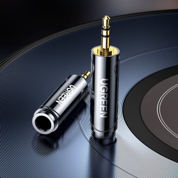 Аудио адаптер Ugreen AV168 Gold Plated 3.5mm to 6.35mm/6.5mm, Черен