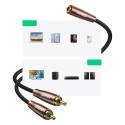 Аудио кабел Ugreen 3,5 mm mini jack (female) - 2RCA (male) 3m (AV198 60987), Кафяв