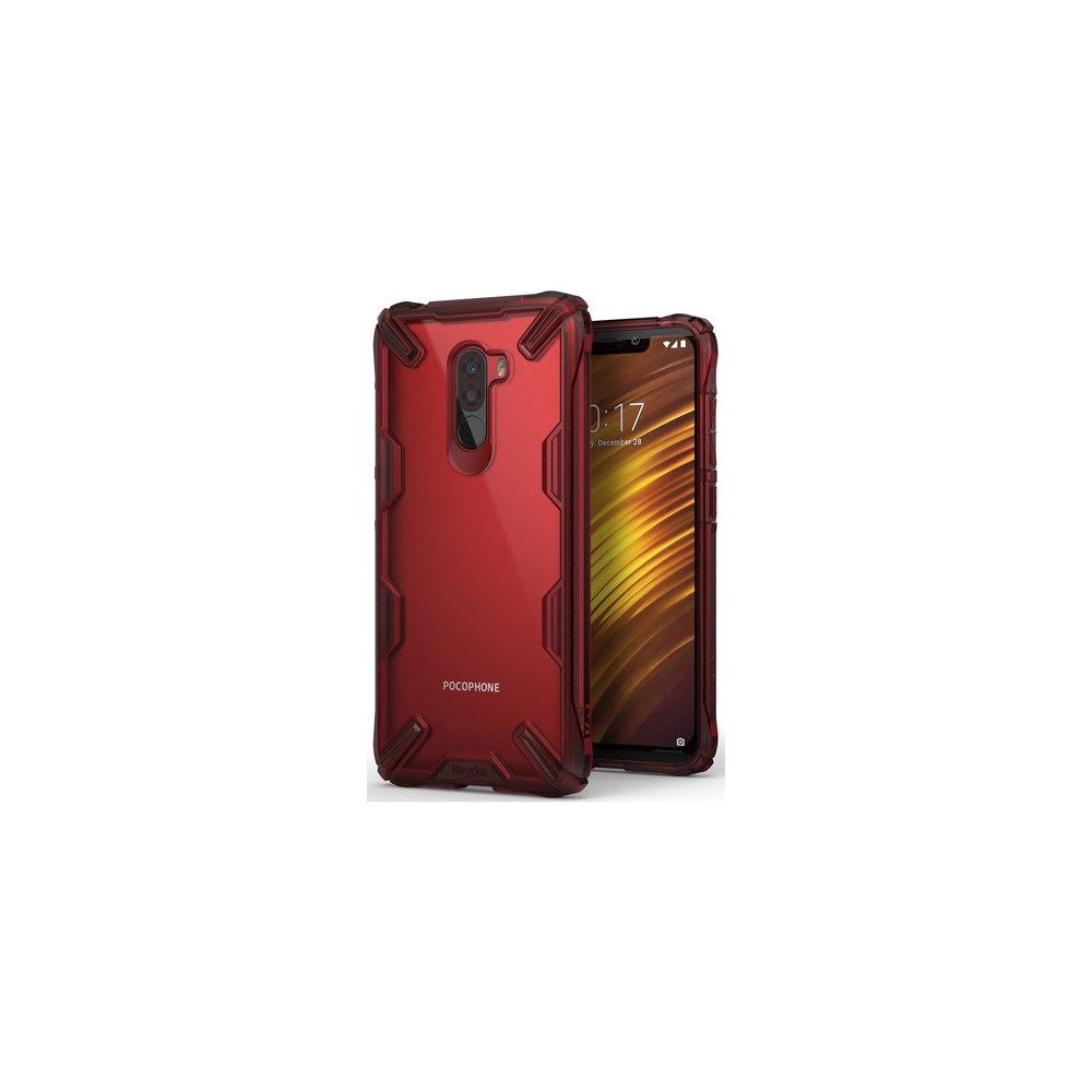 Удароустойчив хибриден кейс Ringke Fusion X за Xiaomi Pocophone F1, Червен