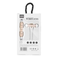 Слушалки Wireless Sport METAL F1 Premium, MicroSD, Bluetooth V4.2, Розово Злато