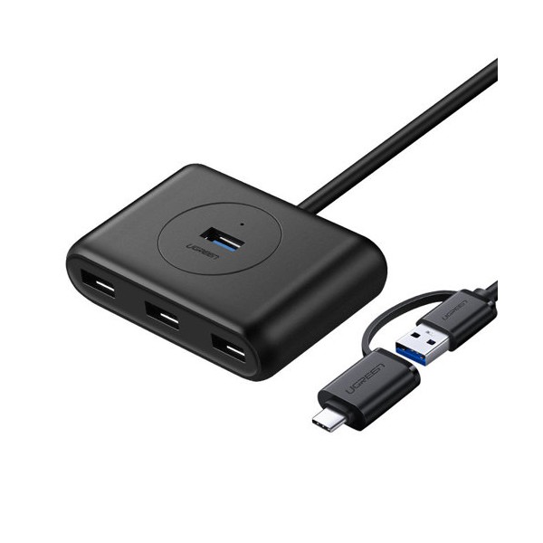 Хъб Ugreen USB 3.0 HUB 4x USB с Type C port 1m. (CR113 40850), Черен