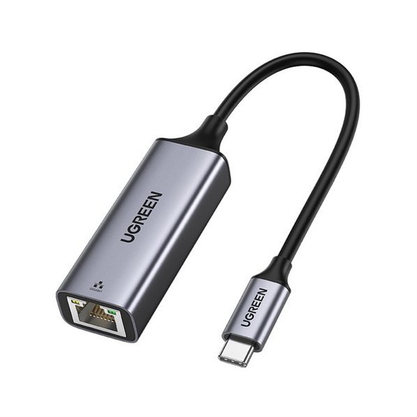 Адаптер Ugreen USB Type C 1000 Mbps Gigabit Ethernet external network (CM199), Сив