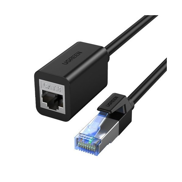 Кабел Ugreen extensnion, Ethernet RJ45 Cat8, 40000 Mbps/ 40 Gbps internet 1m. (NW192), Черен