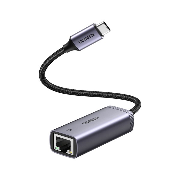 Адаптер Ugreen External USB Network Type C - RJ45 1Gbps (1000Mbps) (40322 CM483), Сив