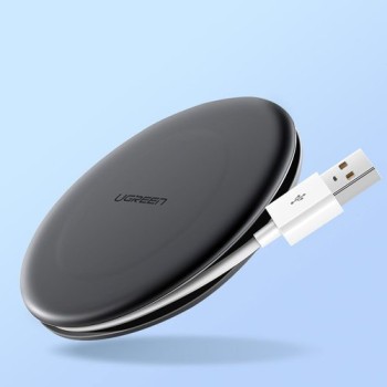 Безжично зарядно Ugreen Qi wireless charger 10 W + USB кабел (60278), Сив